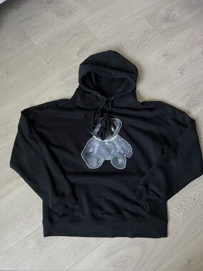 We11done Pearl Necklace Teddy Hoodie